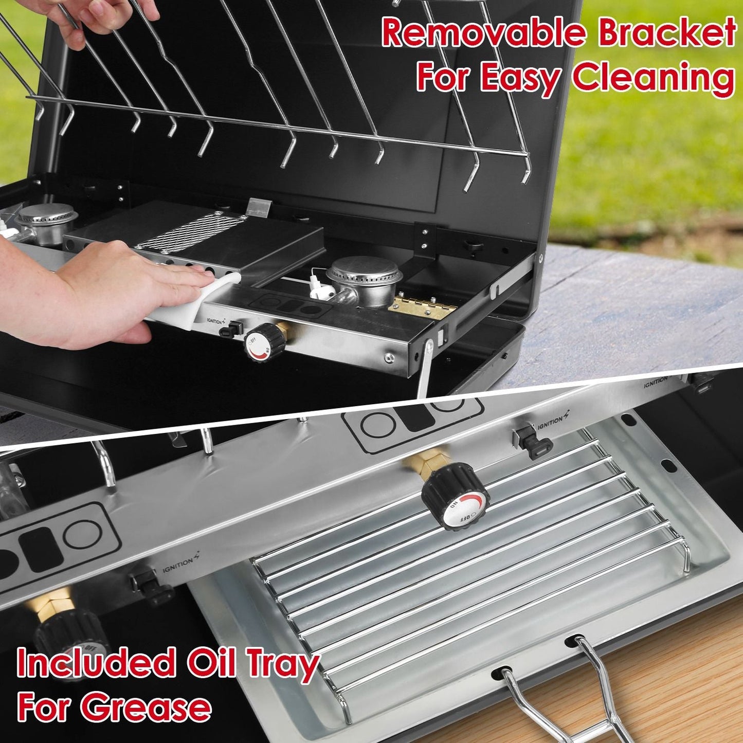 3-Burner 20,000 BTU Portable Propane Camping Stove