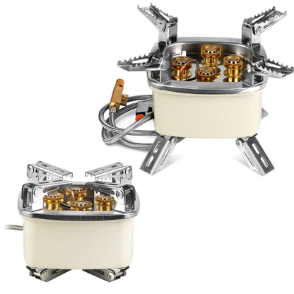 13000W Portable Windproof Camping Stove Five-head Gas Cooking Burner