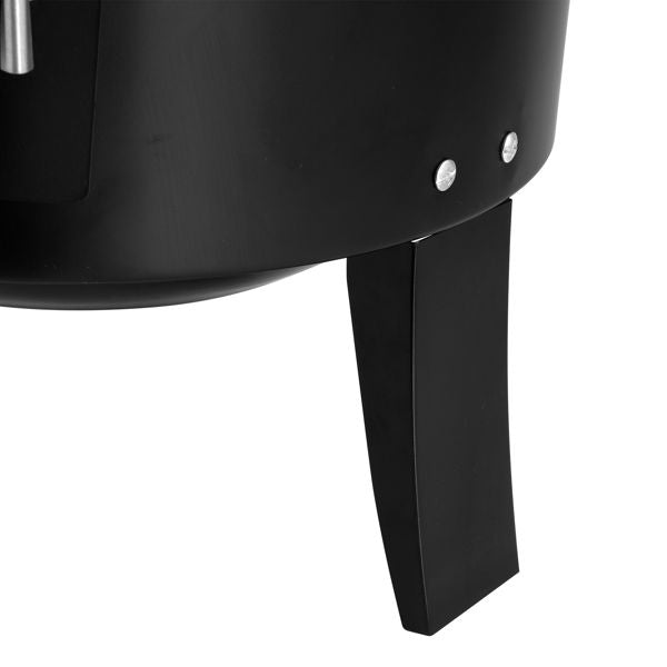 Outdoor Charcoal Smoker Grill – Portable Barrel BBQ Cooker Black