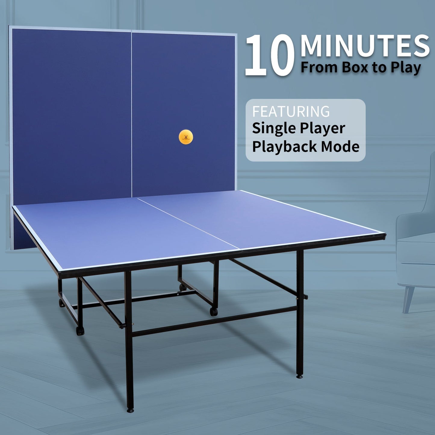 9-Foot Foldable Indoor Ping Pong Table Set with Accessories