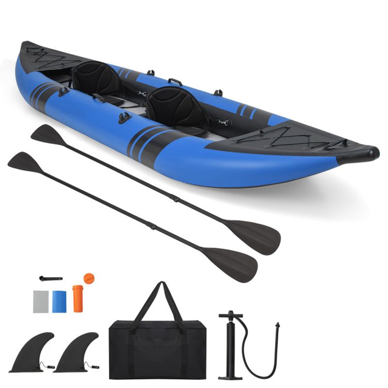 Inflatable 2-person Kayak Set with Aluminium Oars and Repair Kit