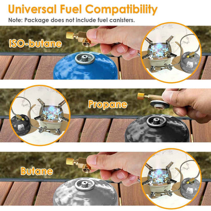 13000W Portable Windproof Camping Stove Five-head Gas Cooking Burner