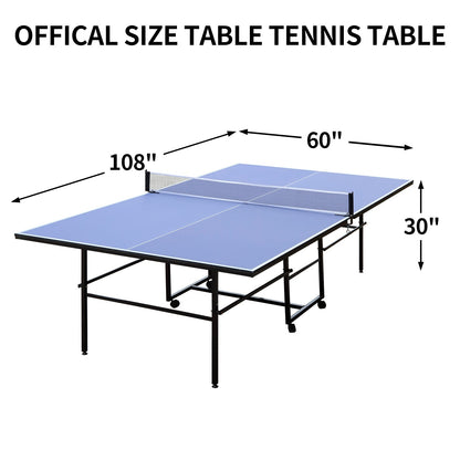 9-Foot Foldable Indoor Ping Pong Table Set with Accessories