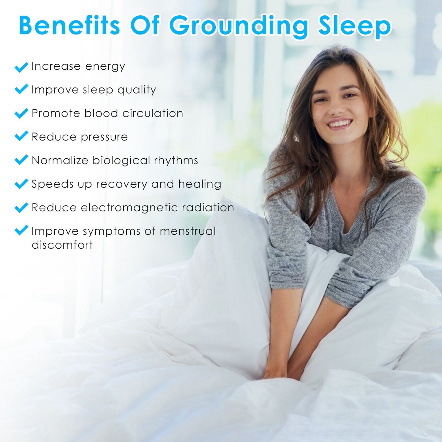 Organic Cotton Grounding Sheet – Queen & King with 15FT Cord for Sleep & Wellness