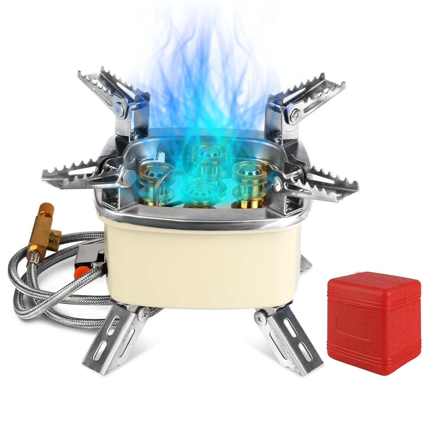 13000W Portable Windproof Camping Stove Five-head Gas Cooking Burner