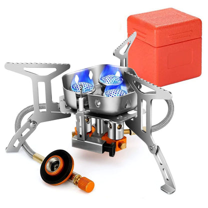 Portable 4000W Foldable Camping Stove with Ignition & Carry Case