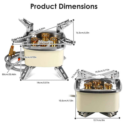 13000W Portable Windproof Camping Stove Five-head Gas Cooking Burner