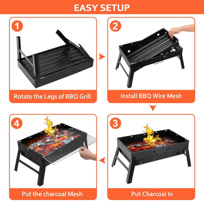 Portable Charcoal BBQ Grill – Lightweight Folding Smoker for Outdoors