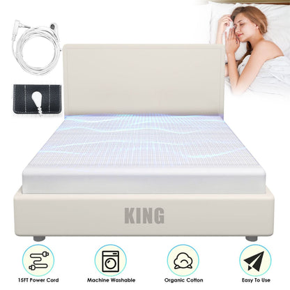 Organic Cotton Grounding Sheet – Queen & King with 15FT Cord for Sleep & Wellness