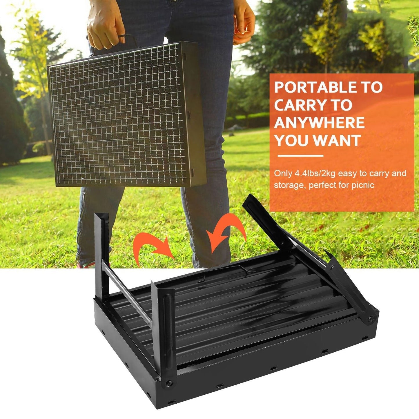 Portable Charcoal BBQ Grill – Lightweight Folding Smoker for Outdoors