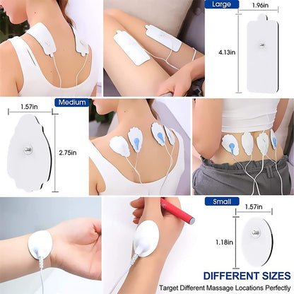 TENS/EMS Unit Replacement Pads NURSAL 20 Pack 3.5mm Snap Electrode Pads 30+ Reuse