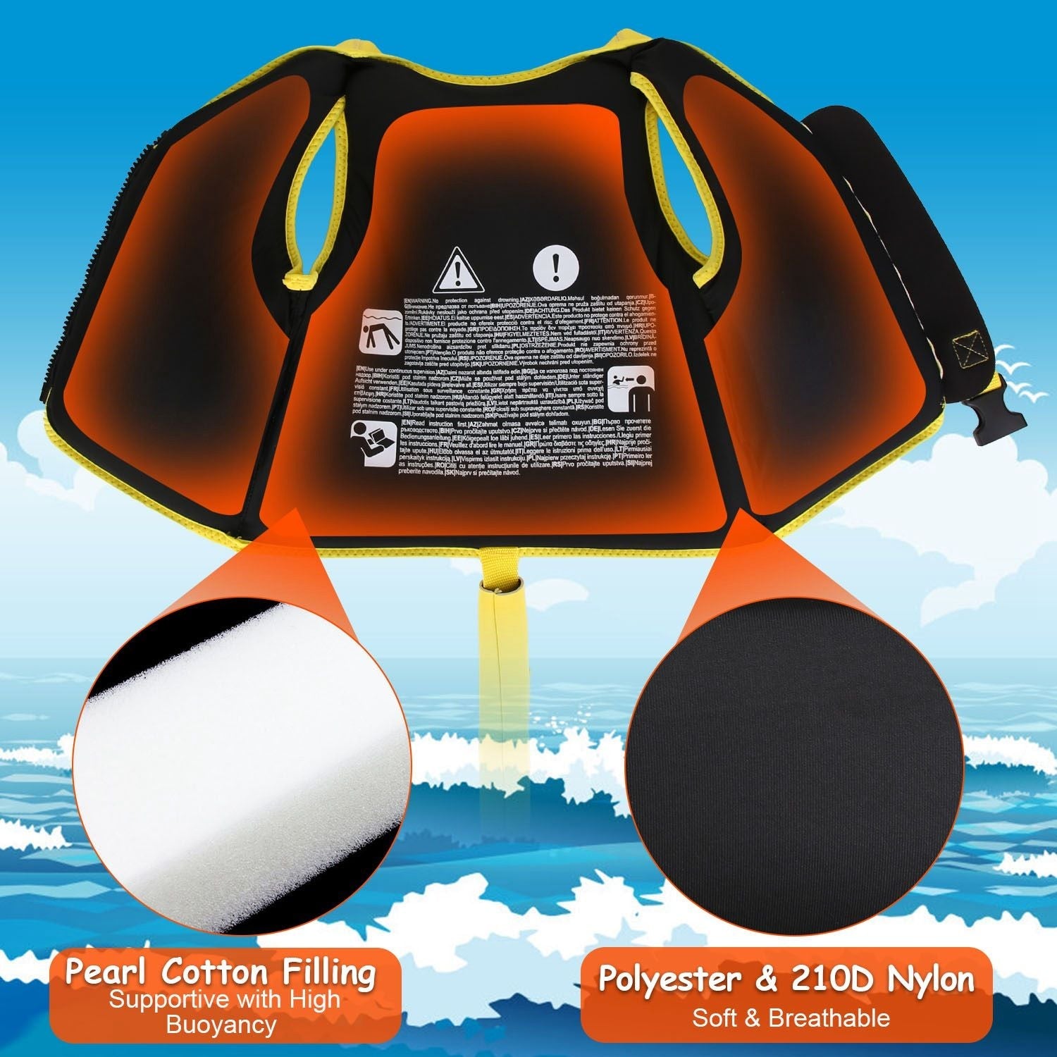 Kids Swim Vest – Toddler Float Jacket with Adjustable Safety Strap