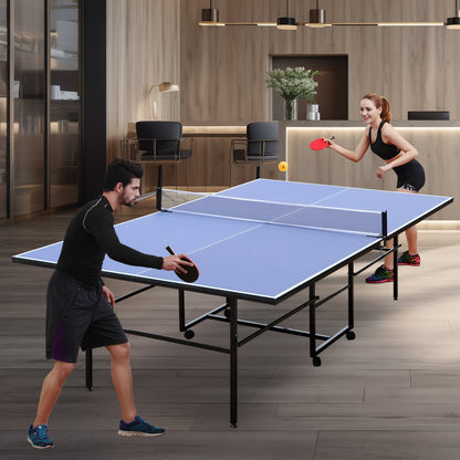 9-Foot Foldable Indoor Ping Pong Table Set with Accessories