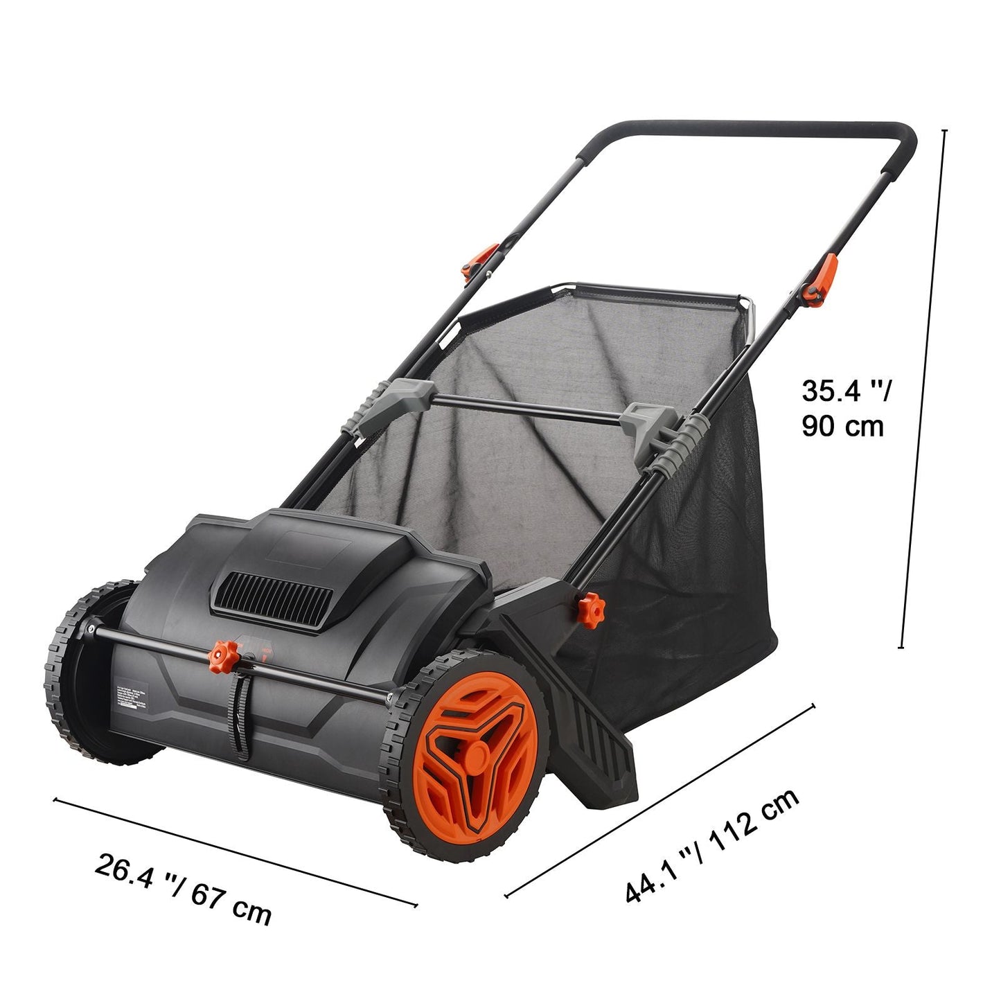 Heavy Duty 21" Push Lawn Sweeper for Leaves & Grass