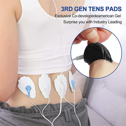 TENS/EMS Unit Replacement Pads NURSAL 20 Pack 3.5mm Snap Electrode Pads 30+ Reuse