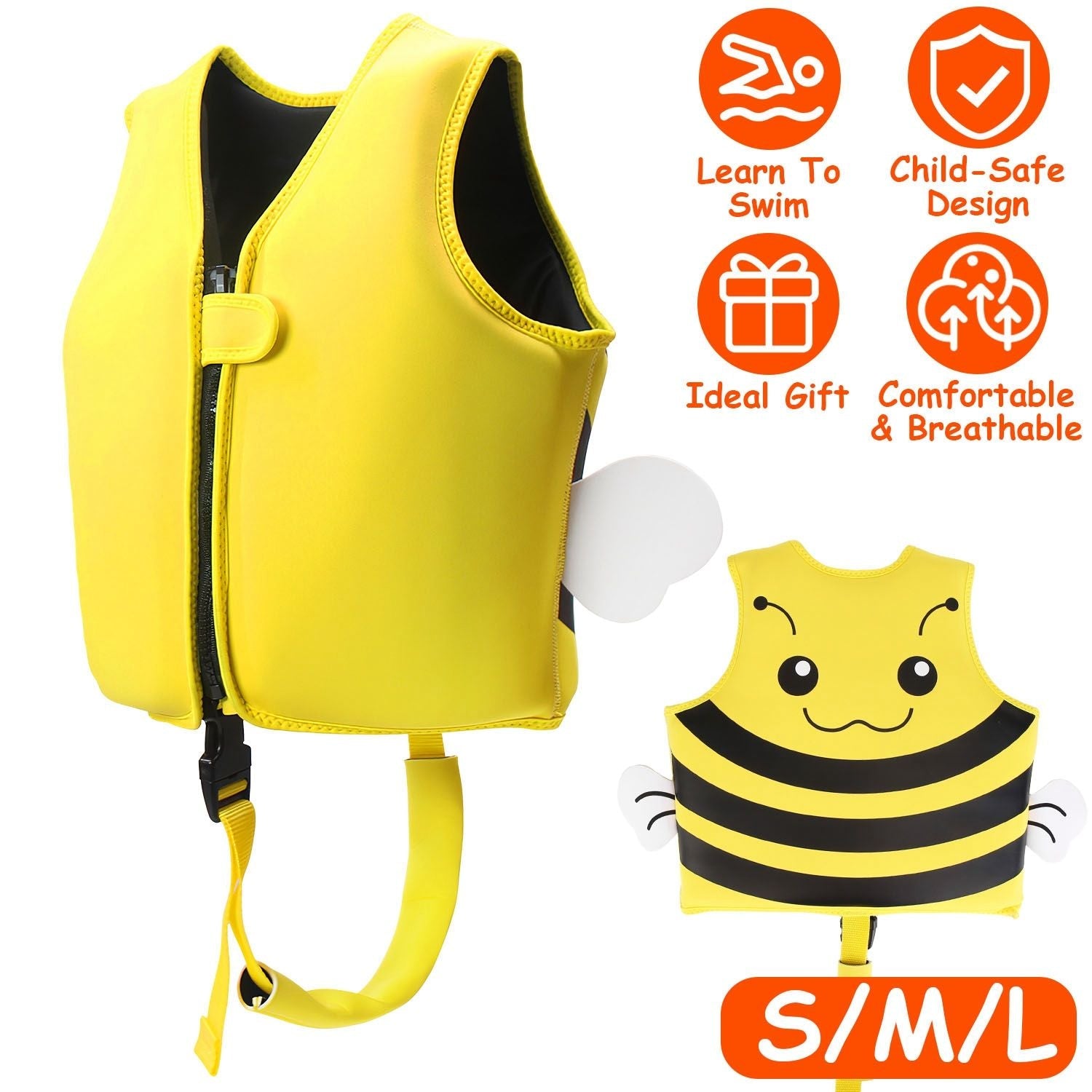 Kids Swim Vest – Toddler Float Jacket with Adjustable Safety Strap