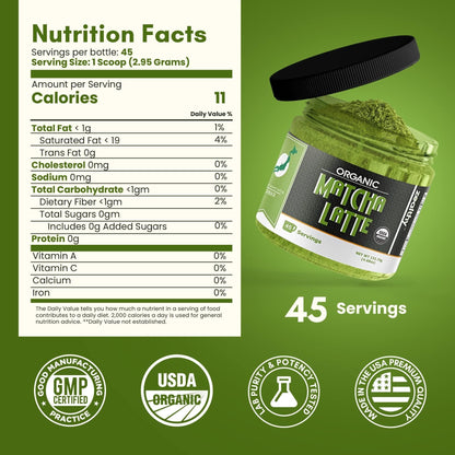 Organic Matcha Latte Pure Japanese Tea Blend