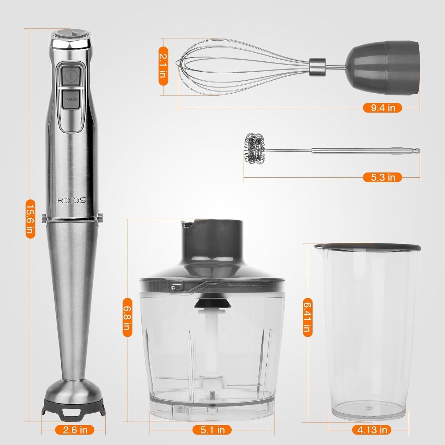 KOIOS 1100W Hand Blender Set – 5-in-1 Immersion Mixer