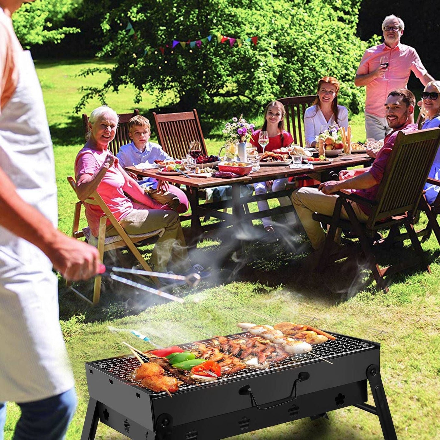 Portable Charcoal BBQ Grill – Lightweight Folding Smoker for Outdoors