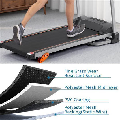 Easy Folding Treadmill for Home Use, 1.5HP Electric Running, Jogging & Walking Machine with Device Holder & Pulse Sensor, 3-Level Incline Adjustable Compact Foldable