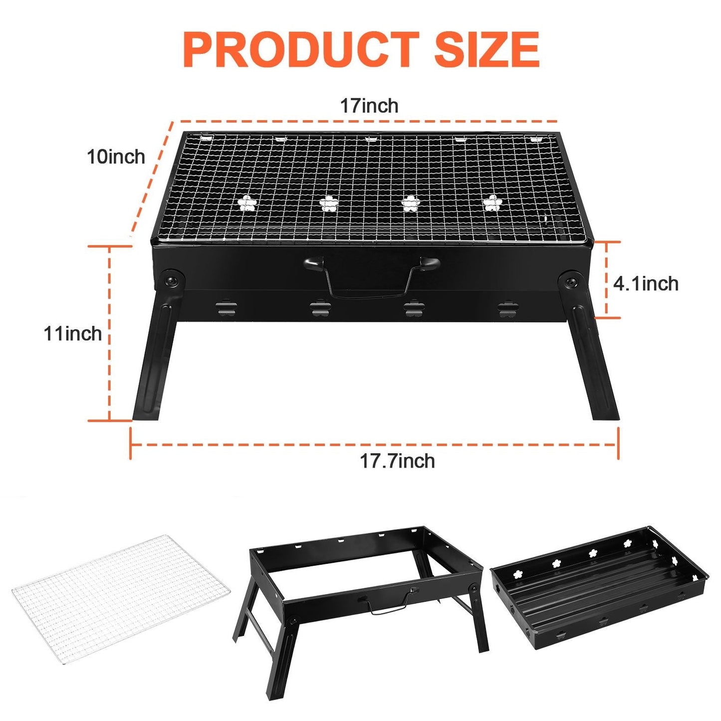 Portable Charcoal BBQ Grill – Lightweight Folding Smoker for Outdoors
