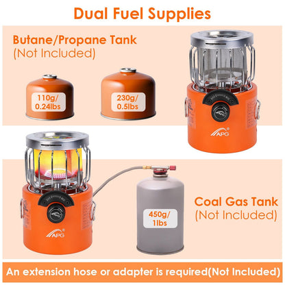 2000W 2-in-1 Gas Tent Heater and Camping Stove
