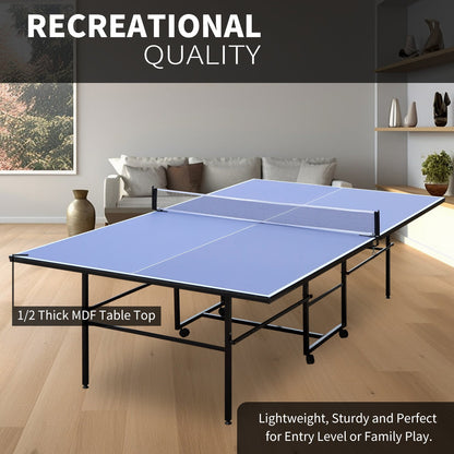9-Foot Foldable Indoor Ping Pong Table Set with Accessories