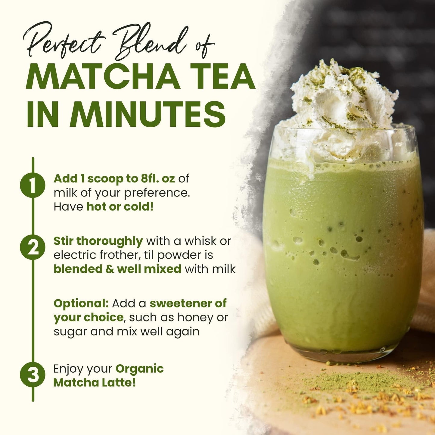 Organic Matcha Latte Pure Japanese Tea Blend