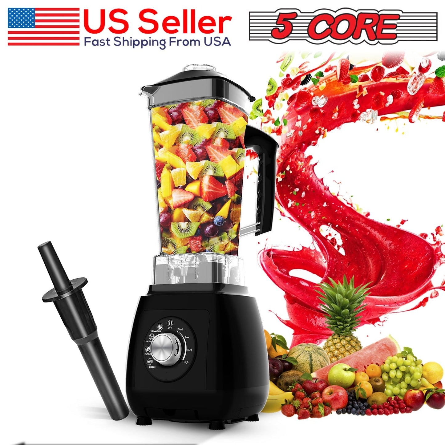 5Core Juicer Blender Machines 2000W  High-Speed Countertop Kitvhen
