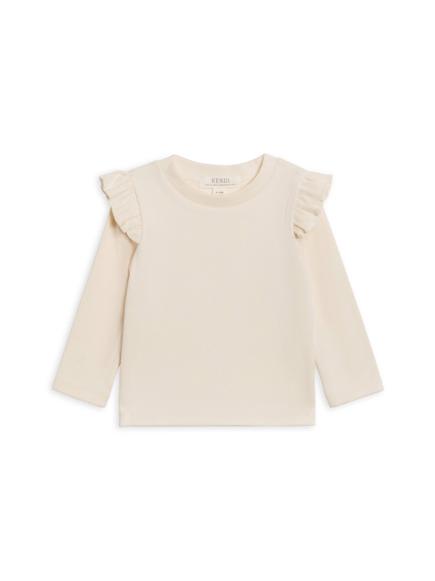 Colored Organics - Gaby Ribbed Ruffle Long Sleeve Top