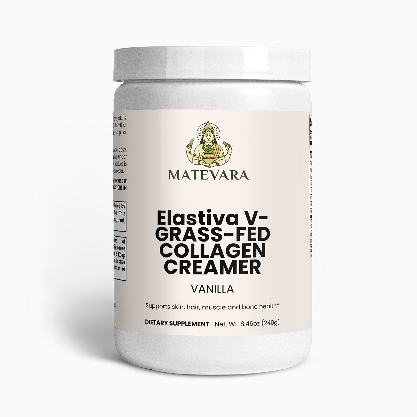 Elastiva V Grass-Fed Collagen Creamer, Vanilla Flavor |Dietary Supplement Powder