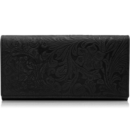 Portefeuille accordéon floral gaufré