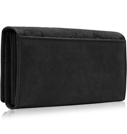 Portefeuille accordéon floral gaufré