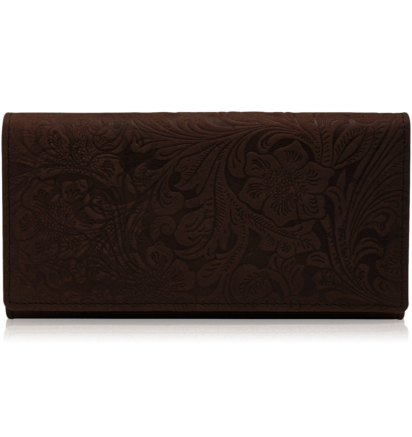 Portefeuille accordéon floral gaufré