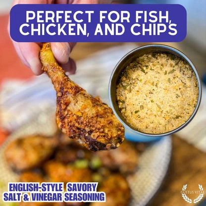 Condimento salado de sal y vinagre al estilo inglés 