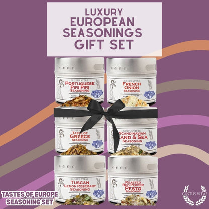 Set de regalo de condimentos europeos - Sabores de Europa - Paquete de seis mezclas de especias artesanales 
