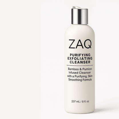 ZAQ Purifying Exfoliating Cleanser – Bamboo & Pumice Formula for Clearer, Smoother Skin