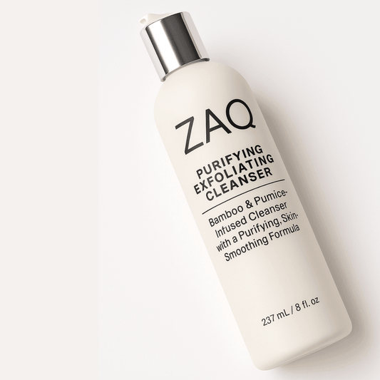 ZAQ Purifying Exfoliating Cleanser – Bamboo & Pumice Formula for Clearer, Smoother Skin