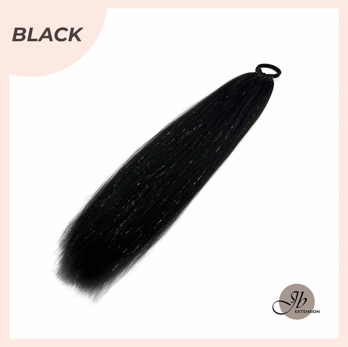 JBEXTENSION 27 Inches Glitter Sparkling Ponytail Synthetic Straight Hairpiece Pony Hair Extensions - SHAYLA