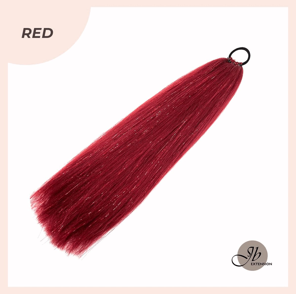 JBEXTENSION 27 Inches Glitter Sparkling Ponytail Synthetic Straight Hairpiece Pony Hair Extensions - SHAYLA