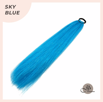 JBEXTENSION 27 Inches Glitter Sparkling Ponytail Synthetic Straight Hairpiece Pony Hair Extensions - SHAYLA