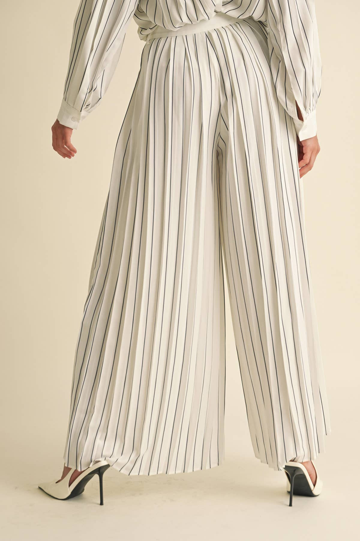 Pleated Stripe Pants