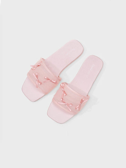 Fairy Mesh Bow Home Slippers | Daily Health & Beauty