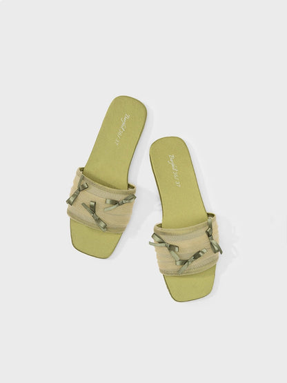 Fairy Mesh Bow Home Slippers | Daily Health & Beauty
