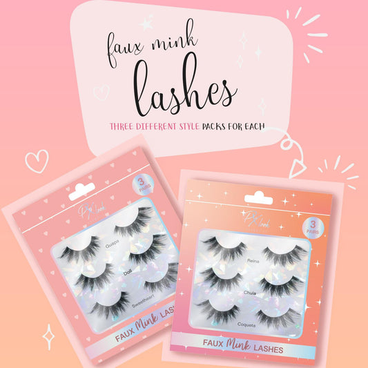 Faux Mink Lashes Eyelashes - 3 Pair