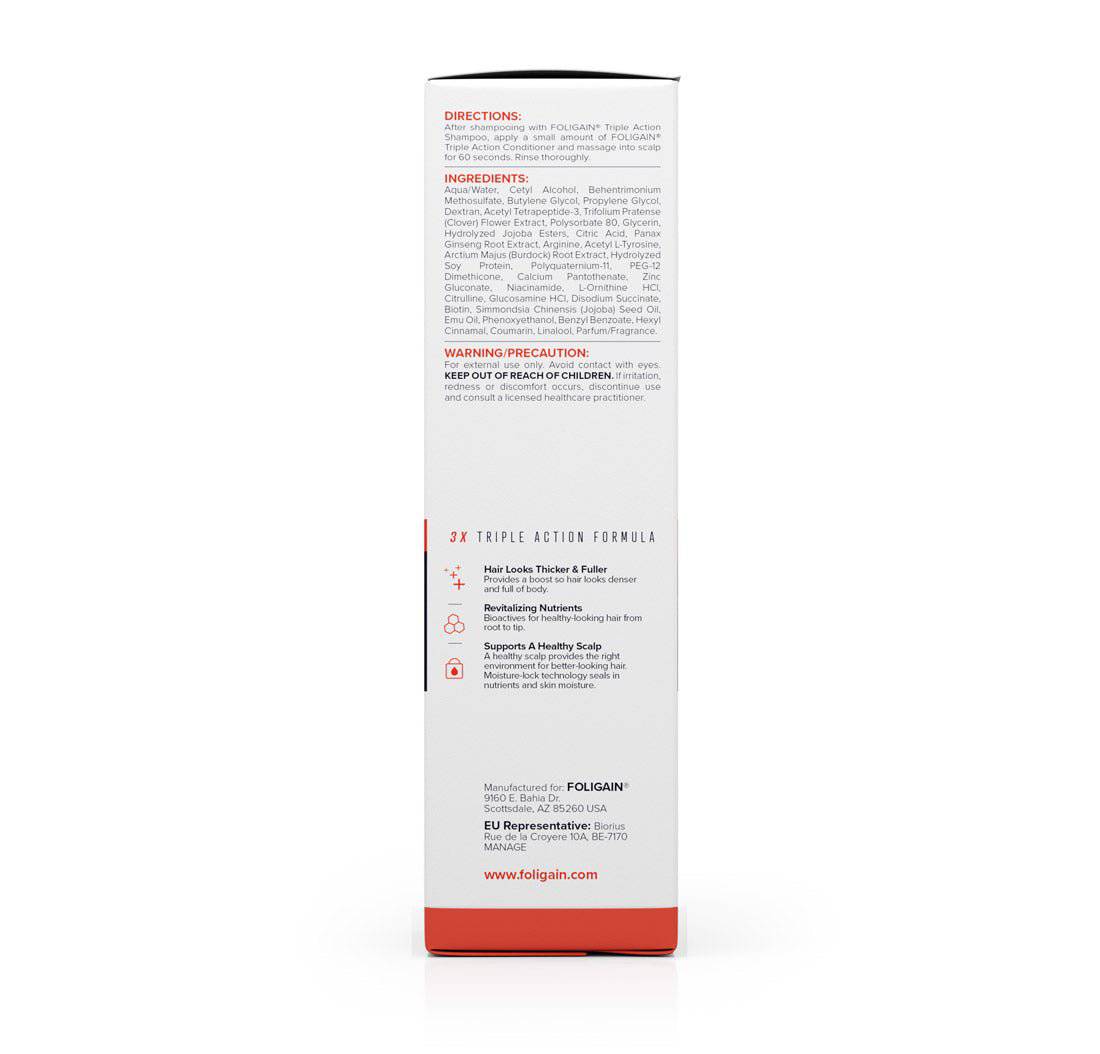 FOLIGAIN® Triple Action Conditioner For Thinning Hair For Men with 2% TRIOXIDIL®
