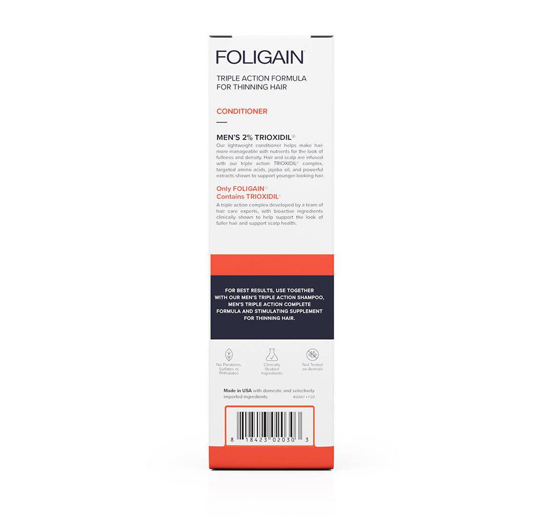FOLIGAIN® Triple Action Conditioner For Thinning Hair For Men with 2% TRIOXIDIL®