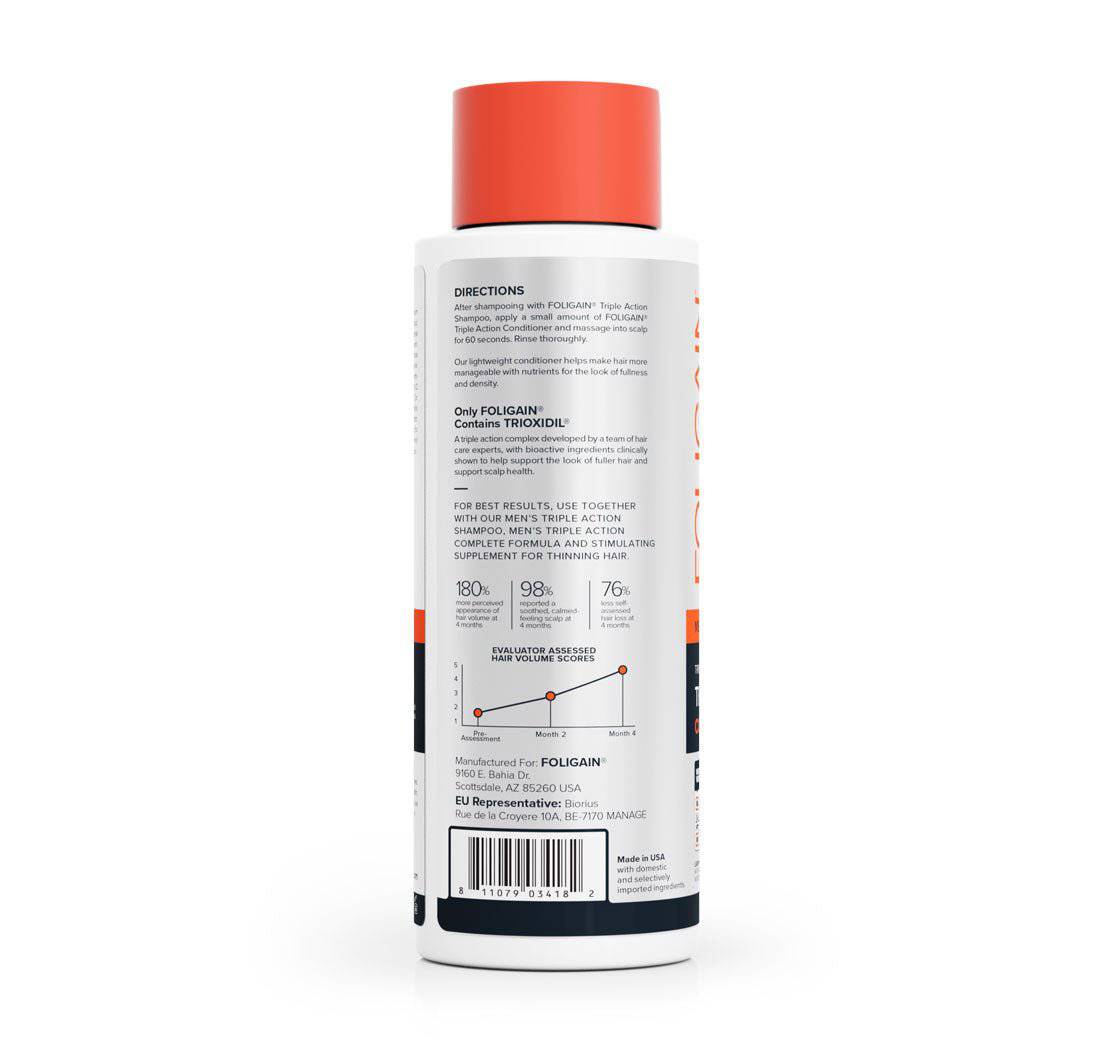 FOLIGAIN® Triple Action Conditioner For Thinning Hair For Men with 2% TRIOXIDIL® 473ml