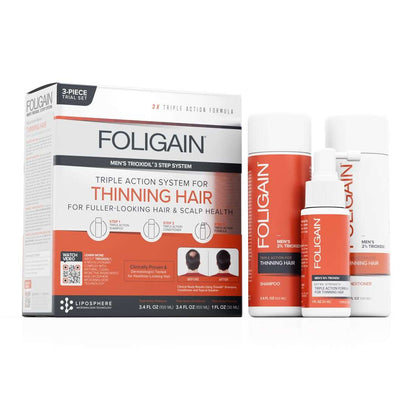 FOLIGAIN® Triple Action Hair Care System For Men 3 Piece Trial Set