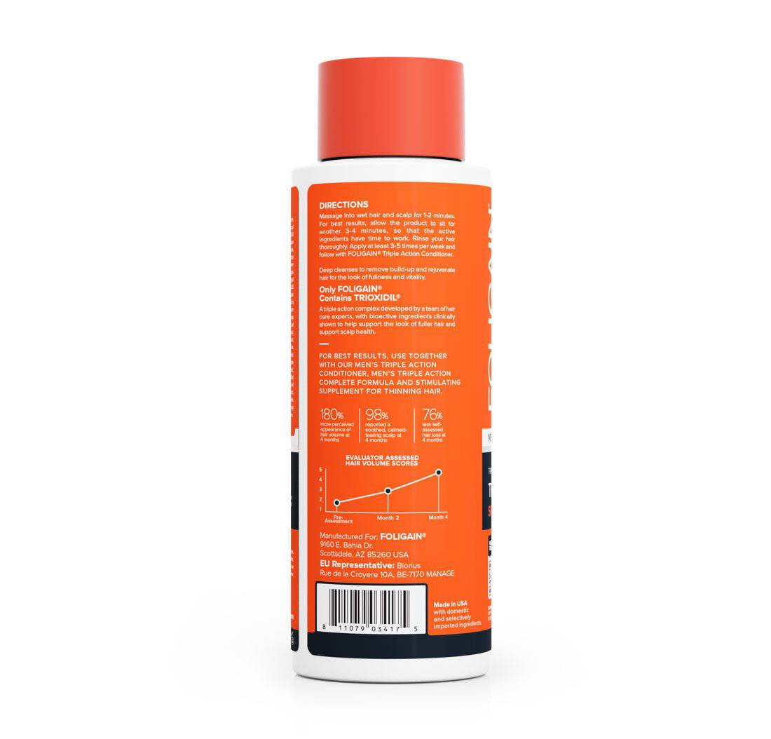 FOLIGAIN® Triple Action Shampoo For Thinning Hair For Men with 2% TRIOXIDIL® 473ml